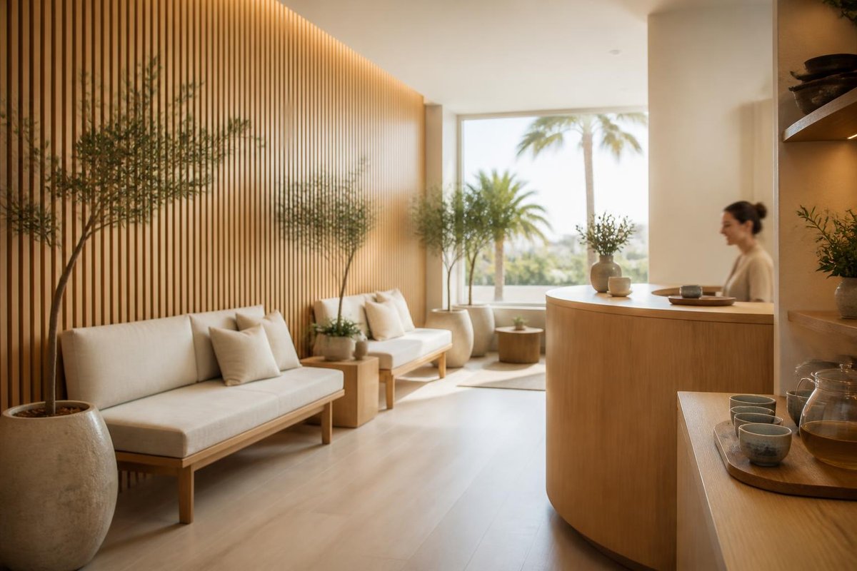 The Solace waiting area in morning light